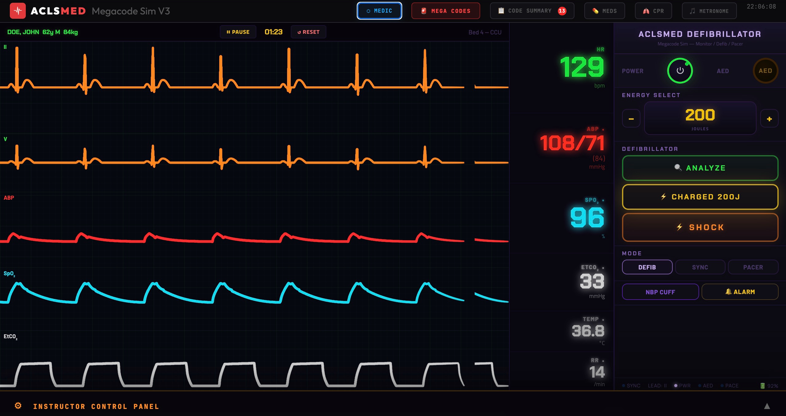 Medic theme with orange EMS-style waveforms